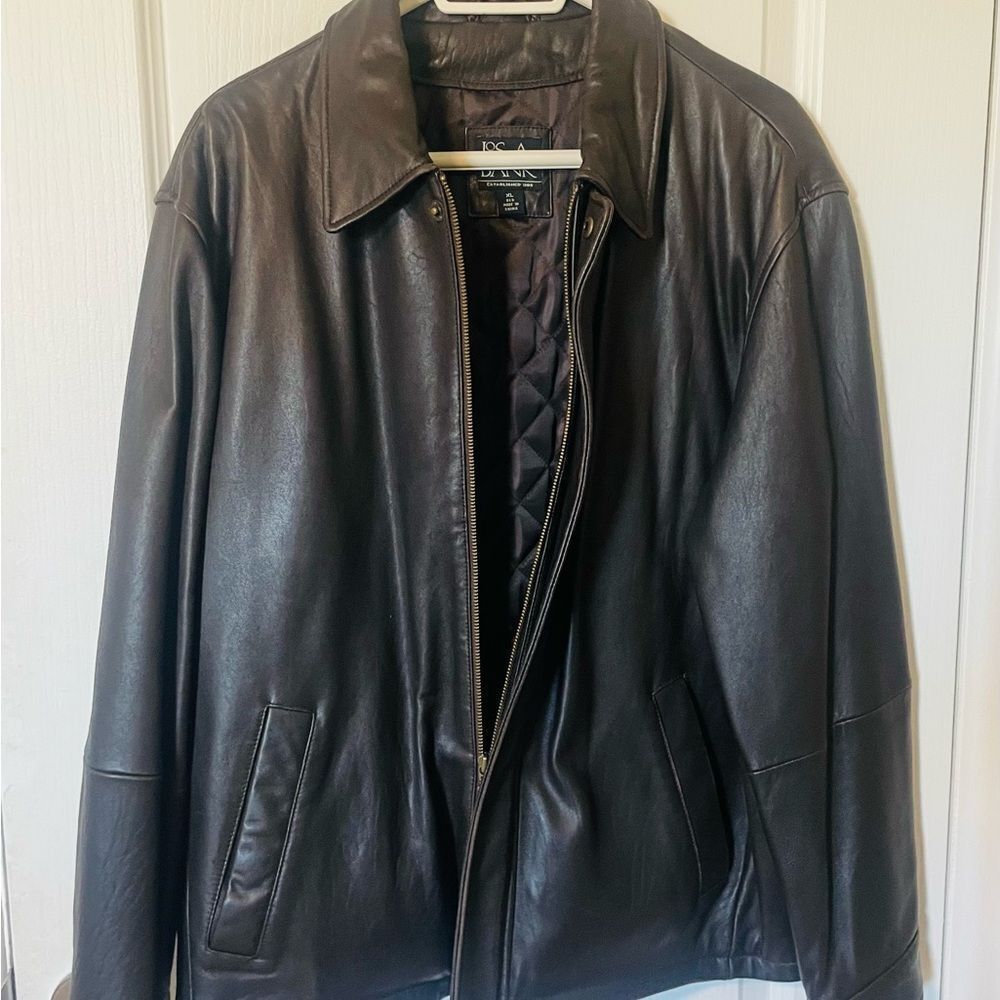 Jos. A Banks Brown Leather Bomber in Xtra Large